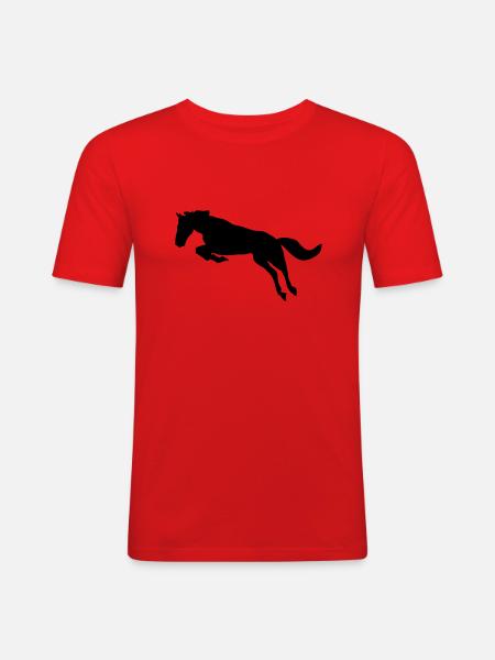 cheval - T-shirt près du corps Homme - rouge