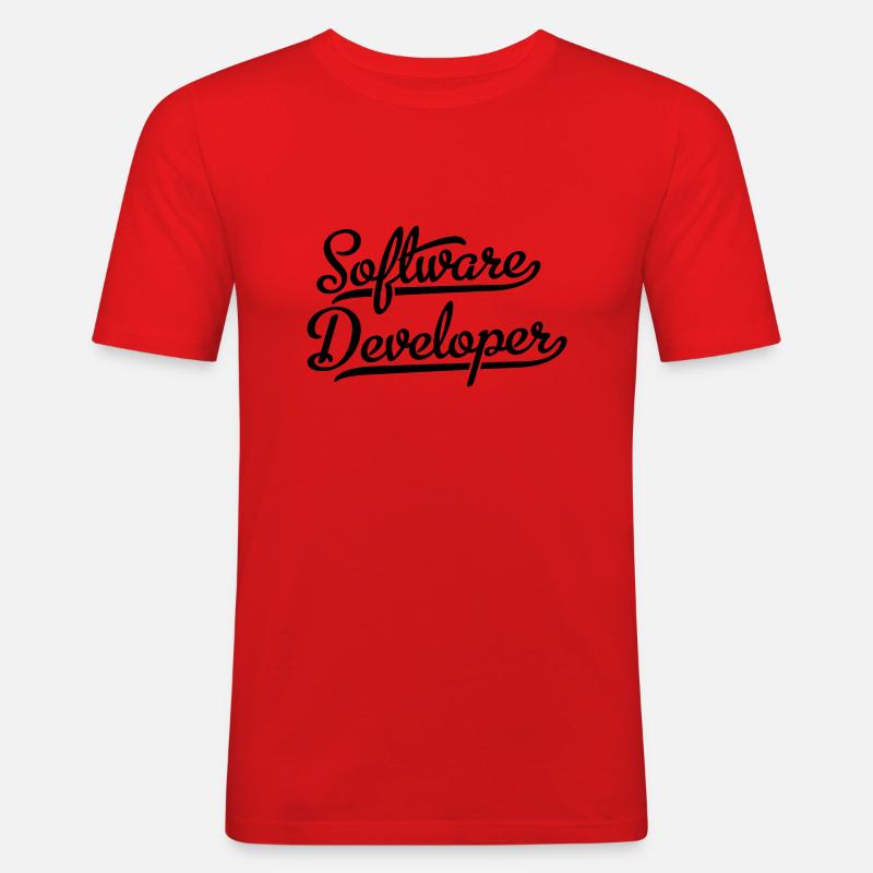 Software Developer - Männer Slim Fit T-Shirt - Rot