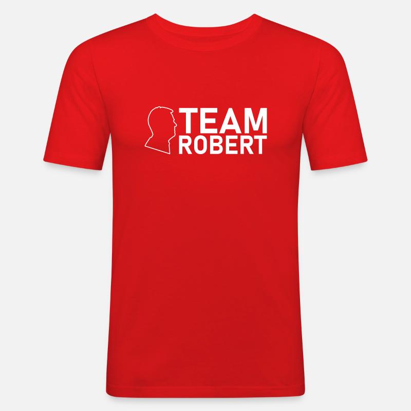 team robert kopf weiss - Männer Slim Fit T-Shirt - Rot