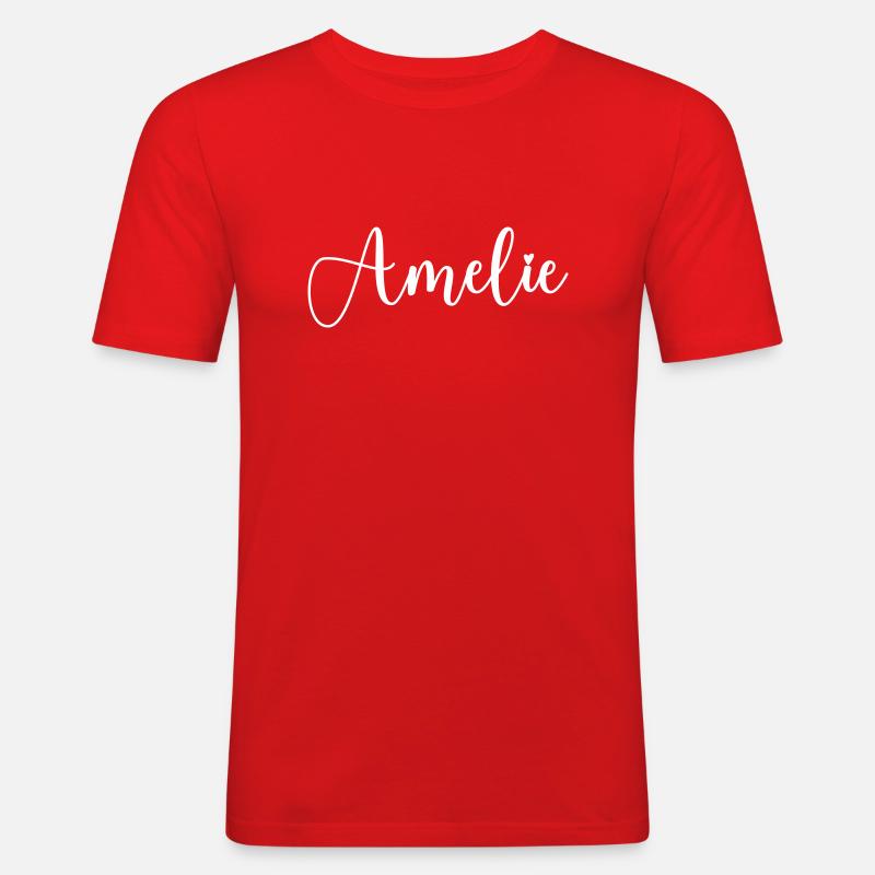 amelie name - Männer Slim Fit T-Shirt - Rot