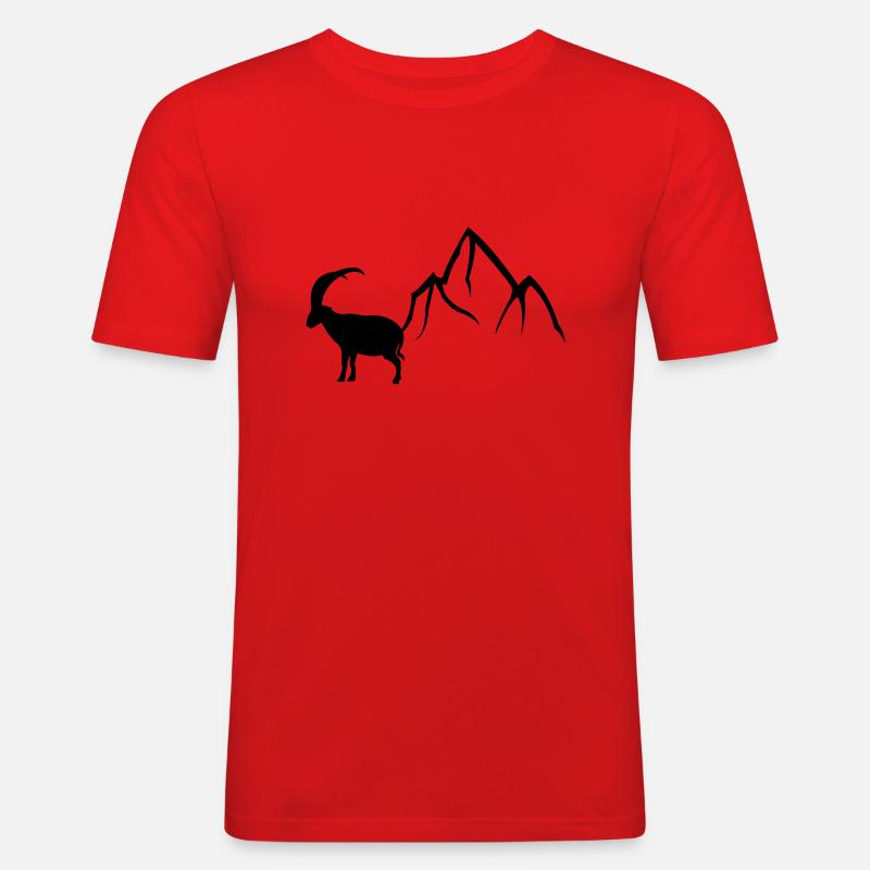 steinbock2 - Männer Slim Fit T-Shirt - Rot