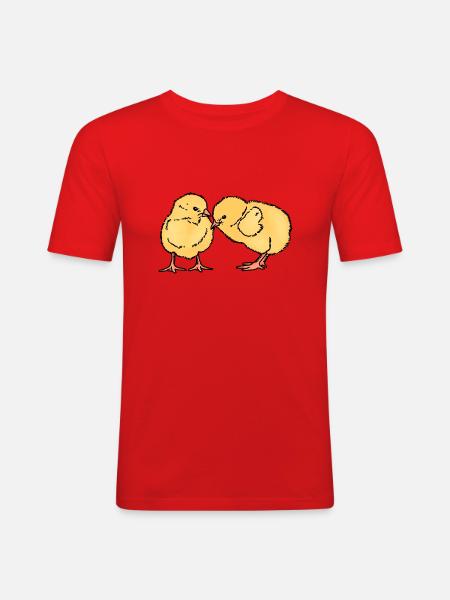 Two cute chicks - Men's Slim Fit T-Shirt - red