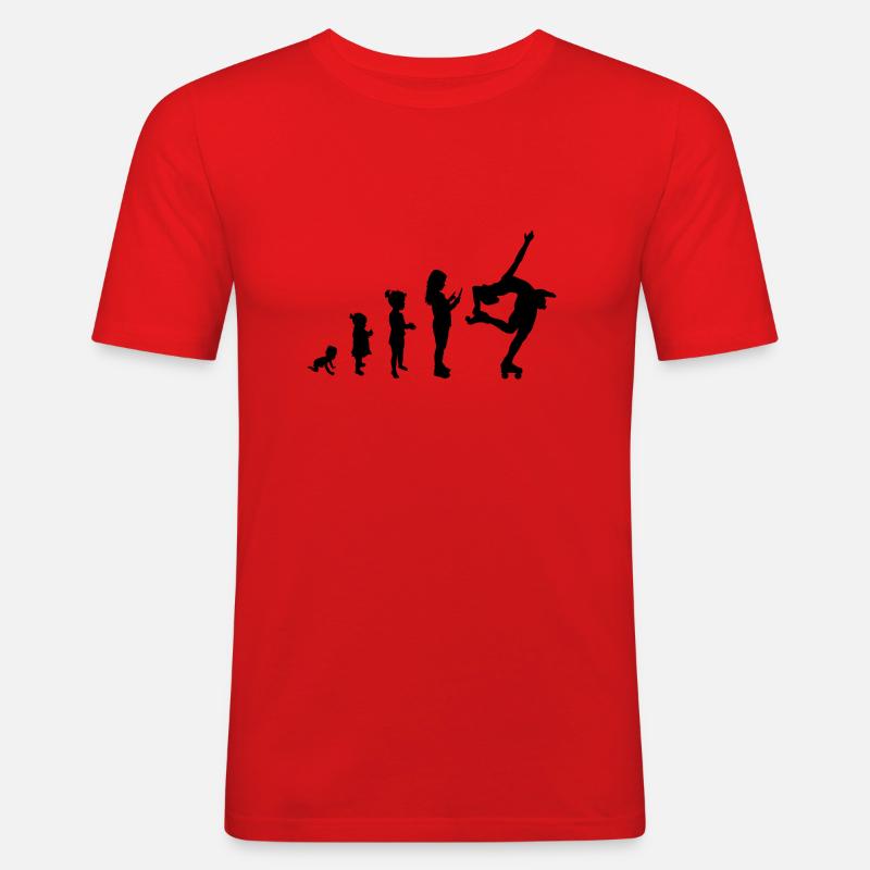 Evolution roller skating 2 - T-shirt près du corps Homme - rouge