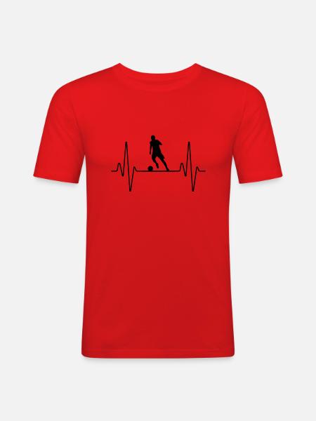 Fussball ist Leben - Männer Slim Fit T-Shirt - Rot