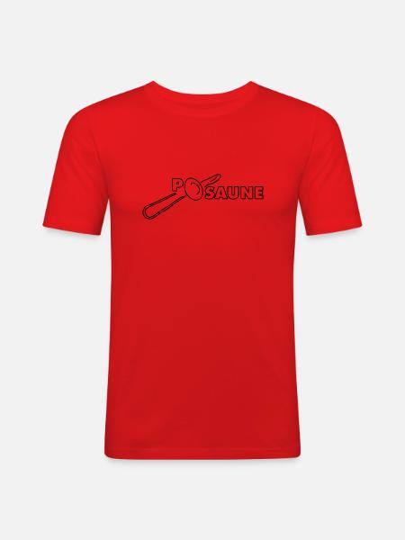 posaune - Männer Slim Fit T-Shirt - Rot