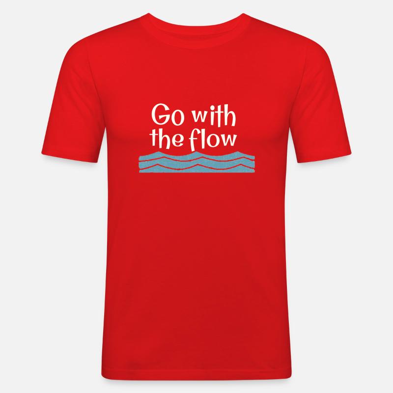 Go with the flow - Männer Slim Fit T-Shirt - Rot