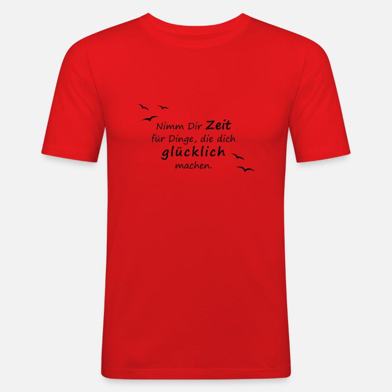 Nimm Dir Zeit - Männer Slim Fit T-Shirt - Rot