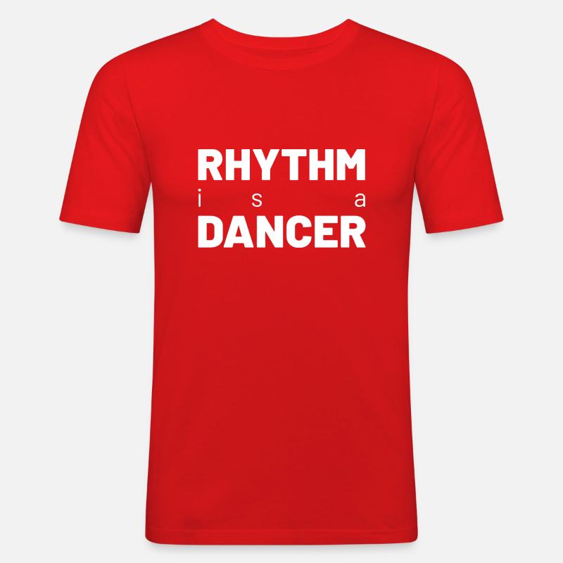 Rhythm is a dancer - Männer Slim Fit T-Shirt - Rot