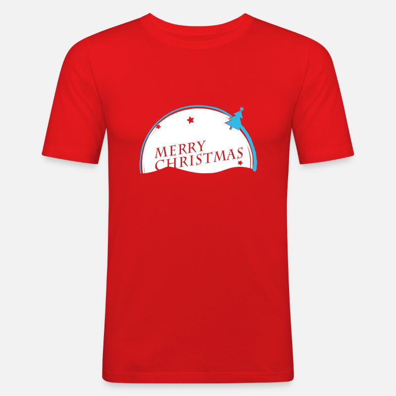 Joyeux Noël VECTORGRAPHIC - T-shirt près du corps Homme - rouge