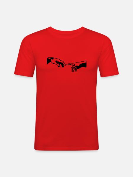 main de dieu - T-shirt près du corps Homme - rouge