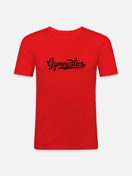 Gymnastik - Männer Slim Fit T-Shirt - Rot