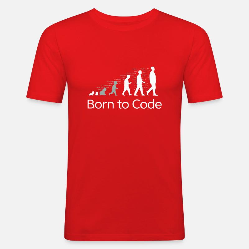 BORN TO CODE - Men's Slim Fit T-Shirt - red