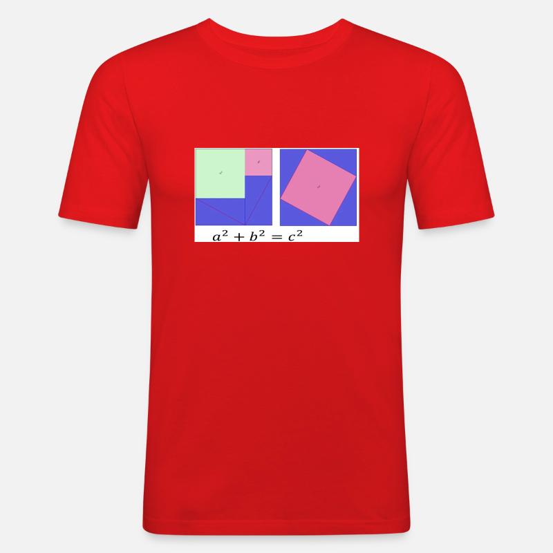 Pythagorean theorem - Men's Slim Fit T-Shirt - red