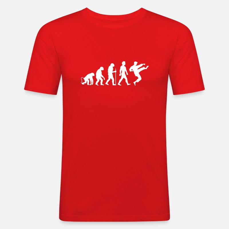Karaté Évolution - T-shirt près du corps Homme - rouge