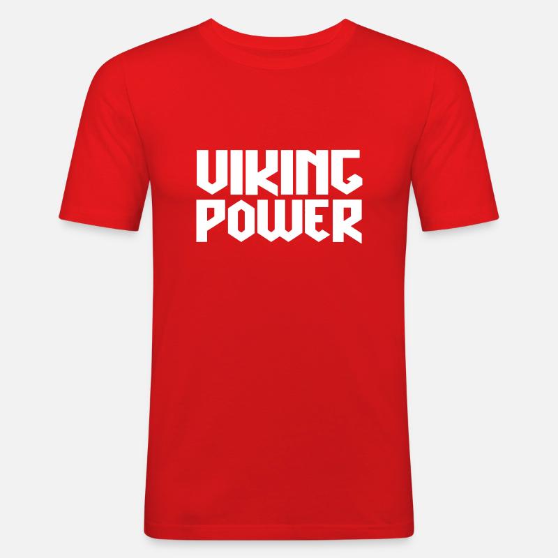 Wikingerkraft - Männer Slim Fit T-Shirt - Rot