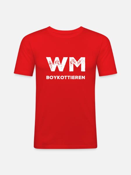 WM Katar - Männer Slim Fit T-Shirt - Rot