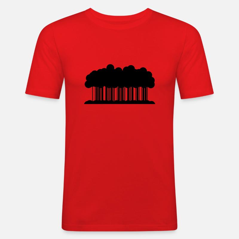 WALD Code - Männer Slim Fit T-Shirt - Rot