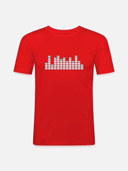 Cool DJ Music Equalizer Sound Bar Energy Party - Men's Slim Fit T-Shirt - red