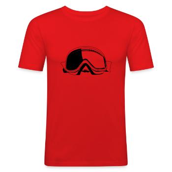 Skibrille - Männer Slim Fit T-Shirt - Rot - Vorne - Jaron (178cm)