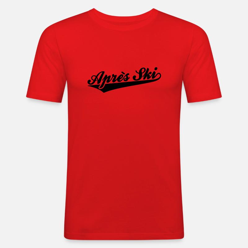 Après Ski - Mannen slim fit T-shirt - rood