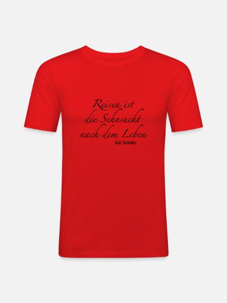 reisen - Männer Slim Fit T-Shirt - Rot
