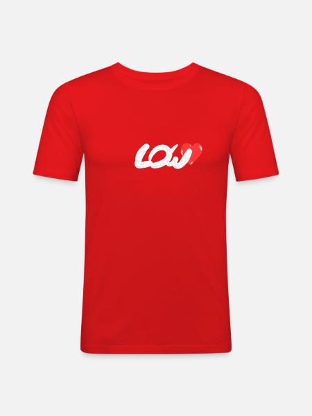 Low Love - Männer Slim Fit T-Shirt - Rot