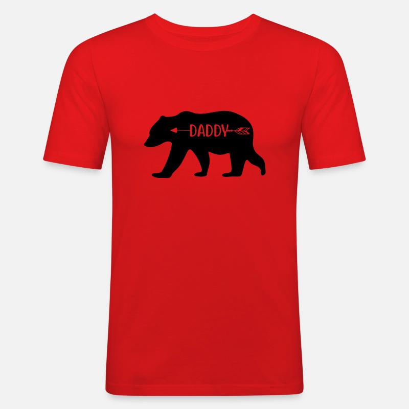 daddy bear - Männer Slim Fit T-Shirt - Rot