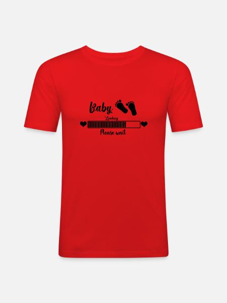 Baby Loading, Please Wait - T-shirt près du corps Homme - rouge