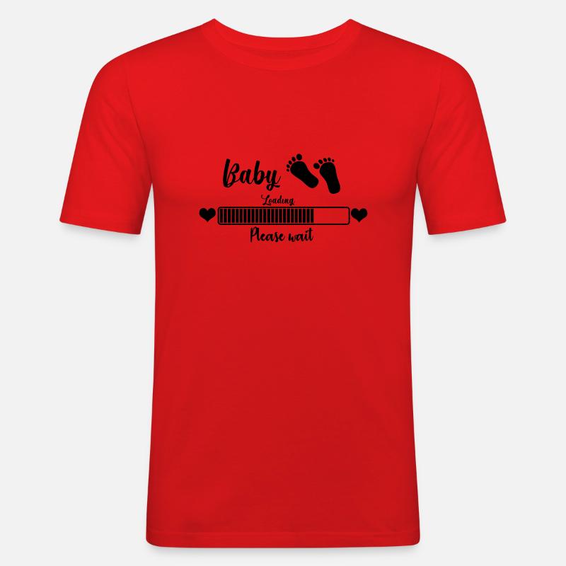 Baby Loading, Please Wait - Männer Slim Fit T-Shirt - Rot