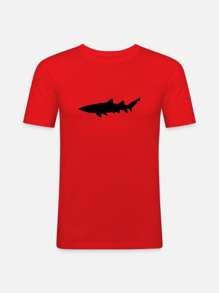 Shark - T-shirt près du corps Homme - rouge
