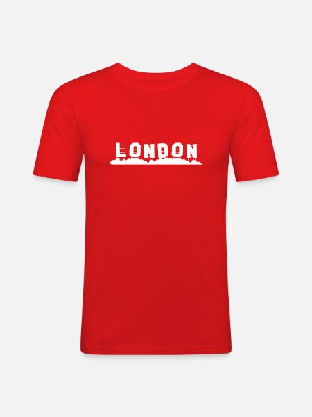 Londres - T-shirt près du corps Homme - rouge