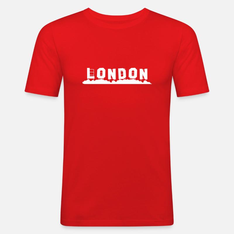 London - Männer Slim Fit T-Shirt - Rot