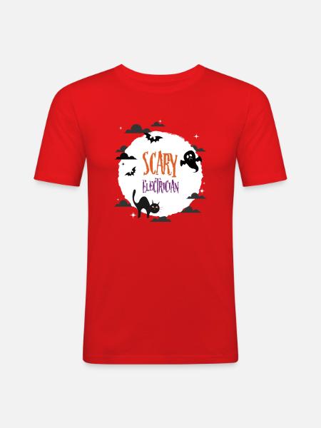 Scary Electrician - Men's Slim Fit T-Shirt - red