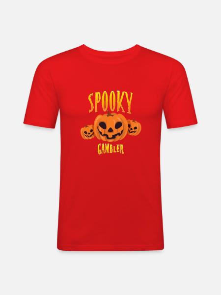 Spooky Gambler - Men's Slim Fit T-Shirt - red