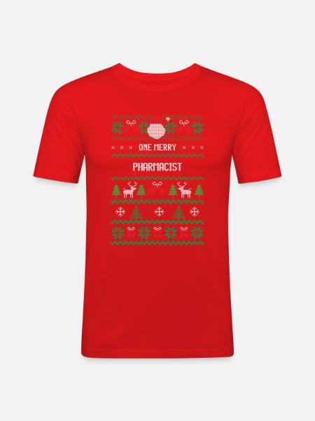 One Merry Pharmacist - Men's Slim Fit T-Shirt - red