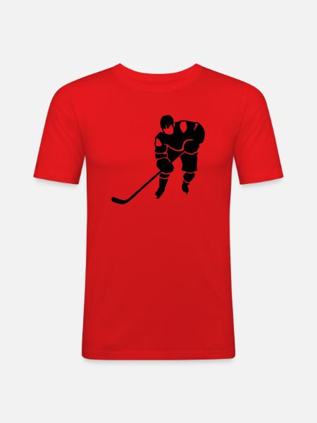 Eishockey - Männer Slim Fit T-Shirt - Rot