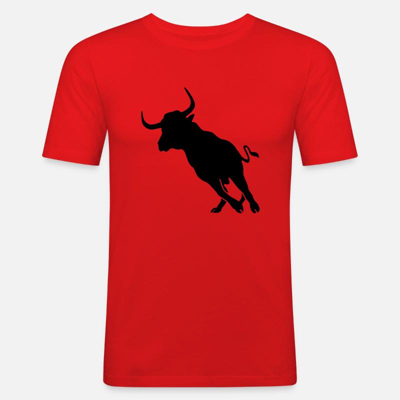 bull - Men's Slim Fit T-Shirt - red