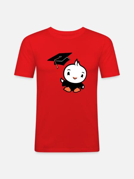 Bird Graduation College Graduation Hat School - Men's Slim Fit T-Shirt - red