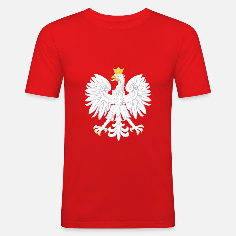 Polen Wappen - Männer Slim Fit T-Shirt - Rot