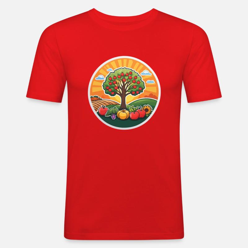 tree baum Gemüse - Männer Slim Fit T-Shirt - Rot