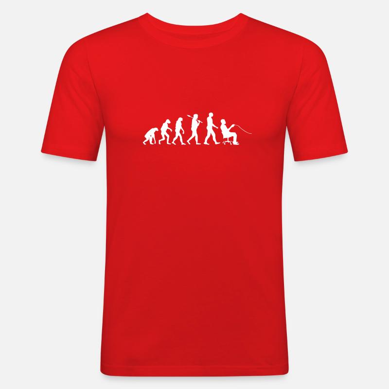 Gamer Evolution Shirt· Videospiele · Computer - Männer Slim Fit T-Shirt - Rot