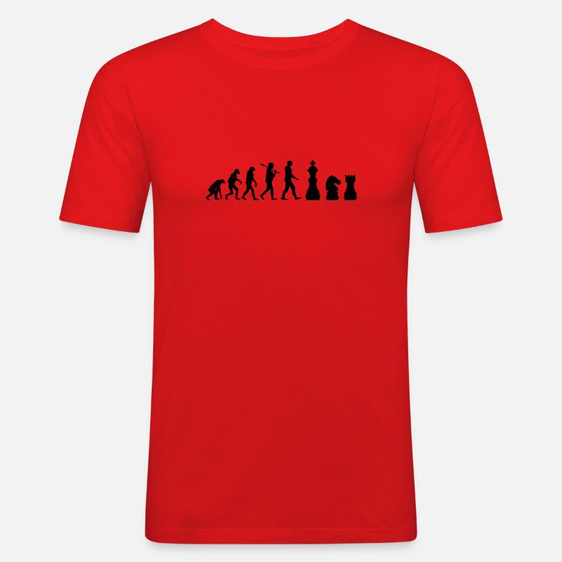 Chess pieces Evolution chess gift - Men's Slim Fit T-Shirt - red