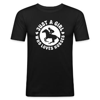 Just A Girl Who Loves Horses - Men's Slim Fit T-Shirt - black - Front - Nik (191cm)