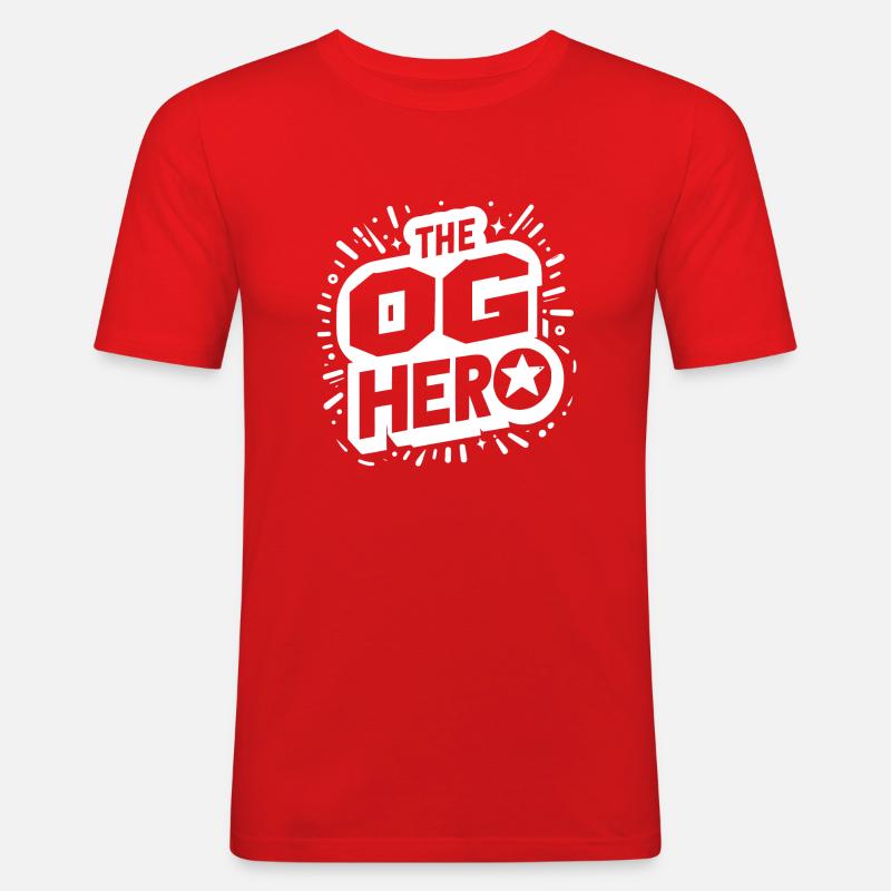 Der OG-Held - Männer Slim Fit T-Shirt - Rot