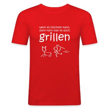 wenn es fluechten kann 3 - Männer Slim Fit T-Shirt - Rot - Vorne - Jaron (178cm)