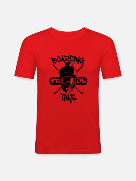 Snowboarding Time - Men's Slim Fit T-Shirt - red