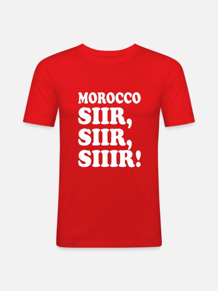 Maroc - T-shirt près du corps Homme - rouge