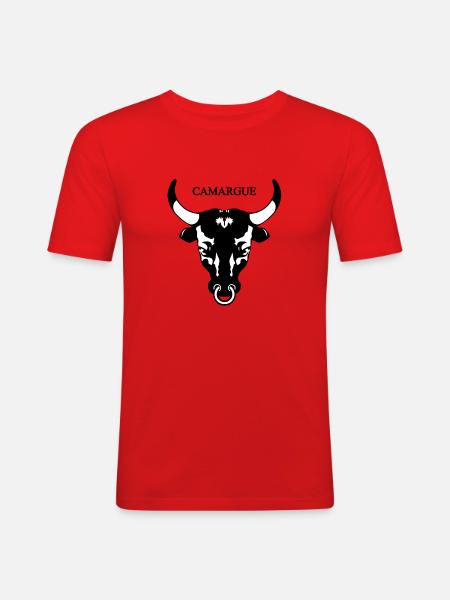 Camargue 4 - Männer Slim Fit T-Shirt - Rot