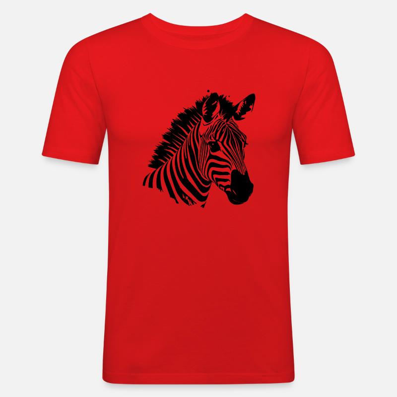 Zebra - Männer Slim Fit T-Shirt - Rot