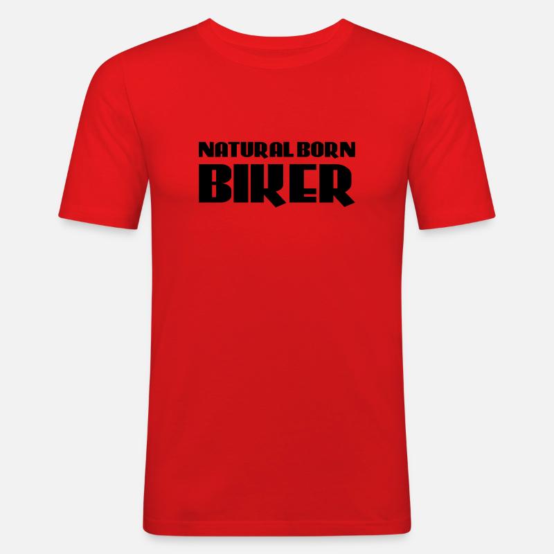 Natural born Biker - Männer Slim Fit T-Shirt - Rot